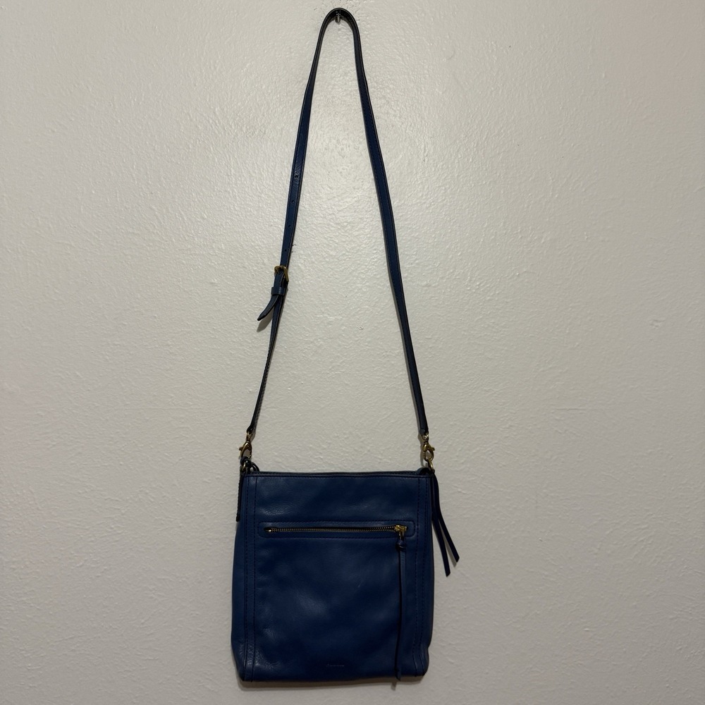 Fossil Women's Leather Crossbody Emma North South Bag Blue